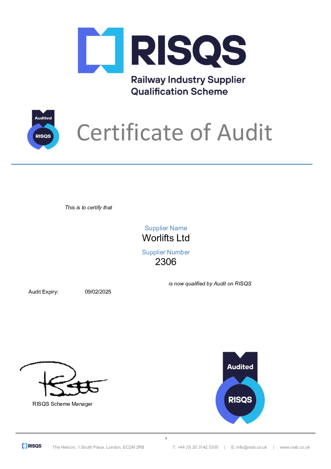 RISQS Audit certificate Expiry 09.02.25 pdf